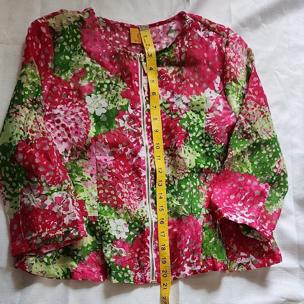 Ruby Rd. Pink and Green Floral Jacket
